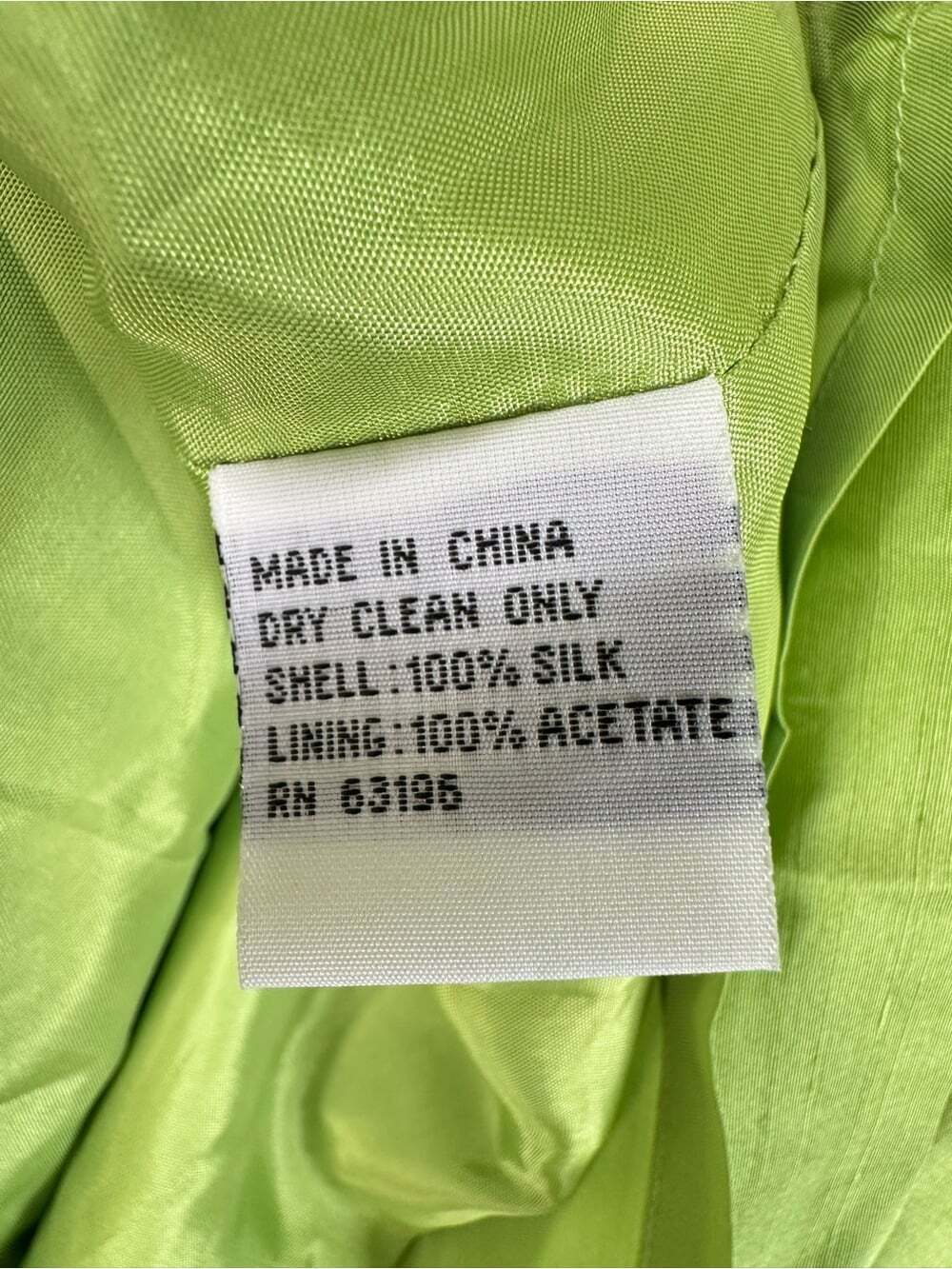 Talbots 100% Silk Sheath Dress 14P Chartreuse Green Bow Waist Petite Cocktail - Picture 16 of 16